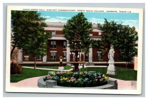 Vintage 1920's Postcard Annie Green Hall North Texas Austin College Sherman TX