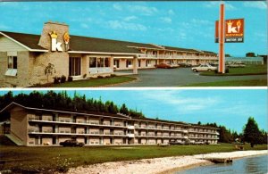 St Ignace, MI Michigan  K ROYALE MOTOR INN  Roadside Motel~Lake Huron  Postcard