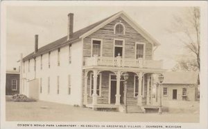 Michigan Dearborn Edisons Menlo Park Laboratory Real Photo RPPC