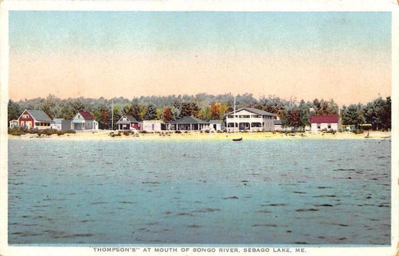 Sebago Lake ME Thompson's at Mouth of Songo River Postcard