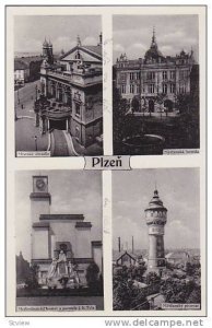 4-View Postcard , PLZEN , Czech Republic , 1940