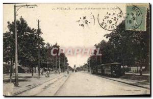 Postcard Old Puteaux Avenue St Germain to the Defense Tramway