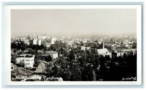 Aerial View Of Hollywood California CA RPPC Photo Unposted Vintage Postcard