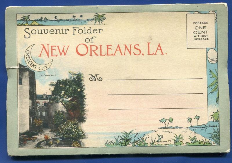 Romantic New Orleans Louisiana la 1940s postcard folder 1