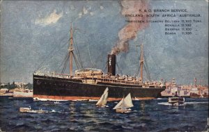 Steamship Boats, Ships Beltana Berrima Benalla Borda P&O c1900s-20s Postcard