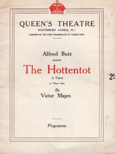 The Hottentot Maidie Hope Jane Welsh Drama Queens Theatre Programme