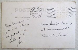 VINTAGE 1938 RPPC REAL PHOTO POSTCARD HOSPITAL NEW YORK N.Y. 