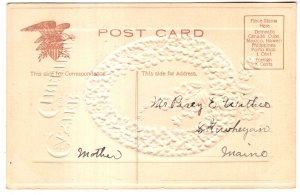 Easter Greetings, Vintage Embossed and Silk-screened Greeting Postcard