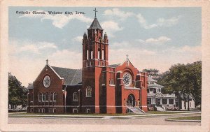 Postcard Catholic Church Webster City Iowa