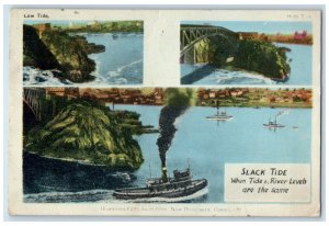 1947 Steamers Slack Tide Reversing Falls New Brunswick Canada Multiview Postcard
