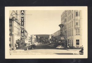 RPPC PENDLETON OREGON DOWNTOWN STREET SCENE OLD CARS REAL PHOTO POSTCARD