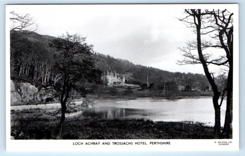 RPPC Loch Achray & Trossachs Hotel Perthshire Scotland UK Postcard