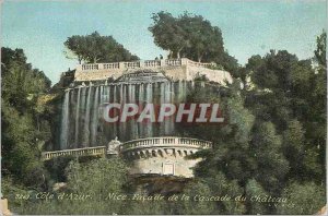 Old Postcard Nice Facade of the castle Cascade Riviera