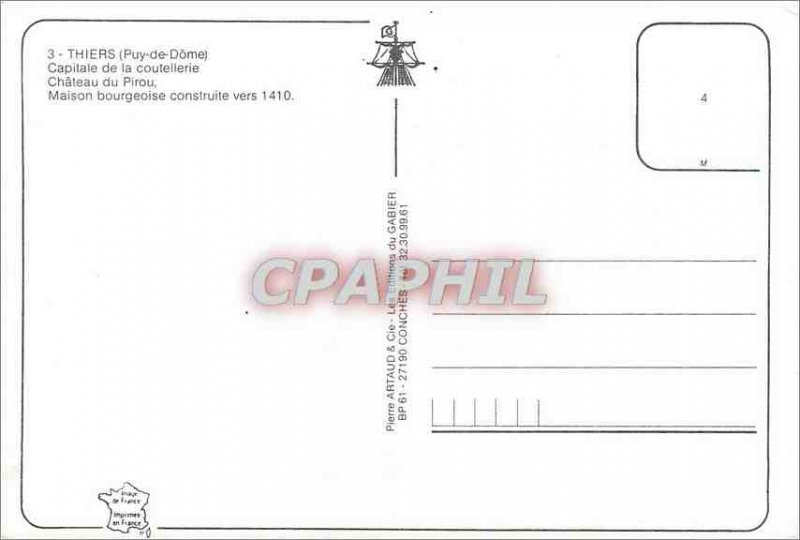 Modern Postcard Thiers Puy de Dome Capital Cutlery Chateau de Pirou