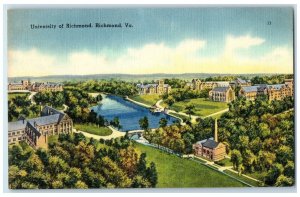 1952 University Of Richmond Campus Building View Richmond Virginia VA Postcard