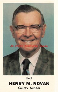 340681-Political Advertising Postcard, Henry M Novak Macon County IL Auditor