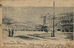 czech, BILIN BÍLINA, Market Place (1904) Postcard