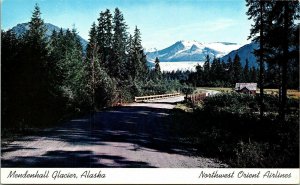 Mendenhall Glacier alaska AK Bridge Road Old House Postcard VTG UNP Vintage  