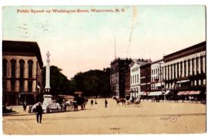 1910 WATERTOWN New York NY Postcard Public Square