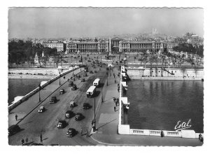 France Paris Pont Bridge Place de le Concorde Glossy RPPC ESTEL Postcard 4X6