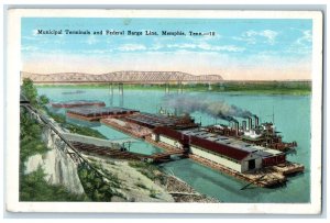 Municipal Terminals And Federal Barge Line Bridge Memphis Tennessee TN Postcard