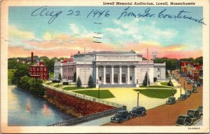 Vintage Massachusetts Postcard - Lowell - Memorial Auditorium