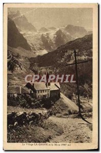 Old Postcard The village La Grave and the Meije
