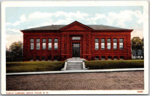 Public Library Sioux Falls South Dakota SD Front Building & Grounds Postcard
