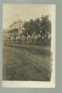 Chico CALIFORNIA RPPC c1910 CIRCUS PARADE Street Scene BAND ON HORSEBACK