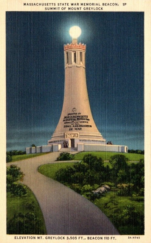 Massachusetts Mt Greylock Massachusetts State War Memorial Beacon Curteich