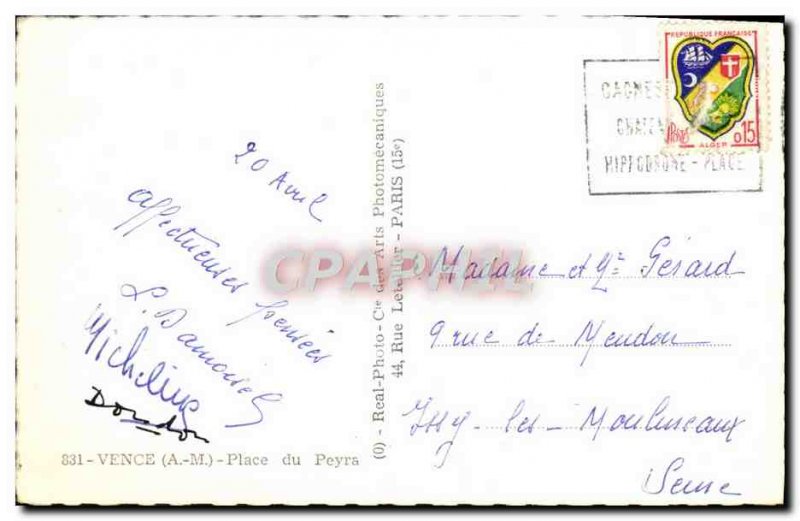 Postcard Old Vence Square Peyra