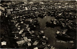 PC CPA SINGAPORE, BOAT QUAY, VINTAGE REAL PHOTO POSTCARD (b4393)