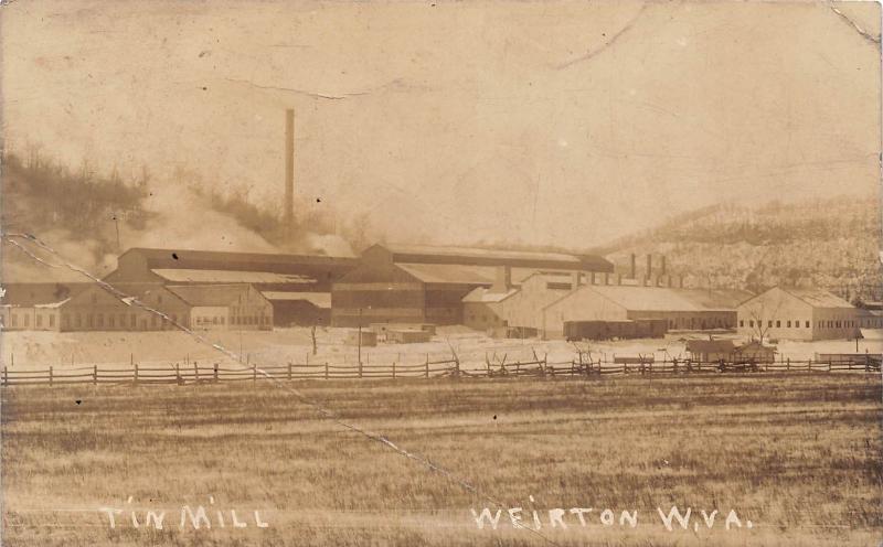 E61/ Weirton West Virginia RPPC Postcard c1910 Tin Mill Factory