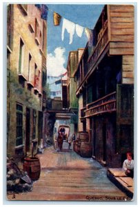 c1910 Sous-Le-Cap Quaint Old Streets Quebec Canada Oilette Tuck Art Postcard