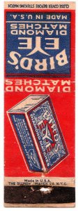 Diamond Match Bird’s Eye matchbook cover