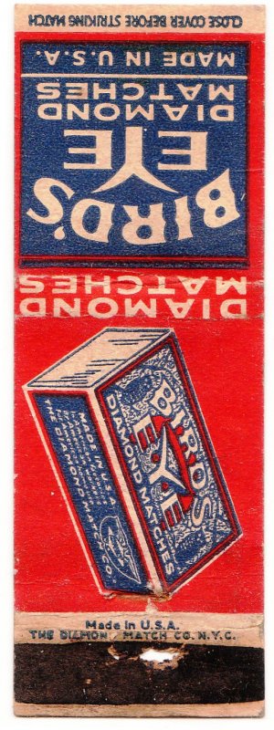 Diamond Match Bird’s Eye matchbook cover