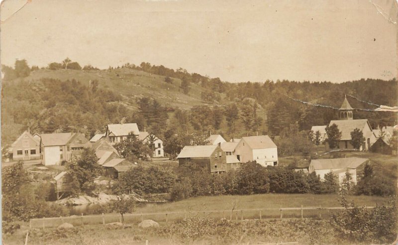 Middle Part of West Peru ME View Houses Hill Area Real Photo Postcard