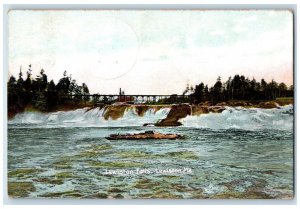 1908 Lewiston Falls Truss Bridge Groves Rocks Lewiston Maine ME Posted Postcard 