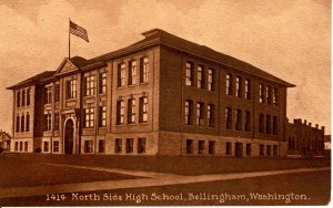 Bellingham, Washington - The North Side High School - c1910 - Sepia