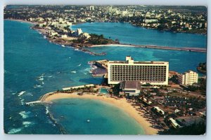 San Juan Puerto Rico Postcard General Aerial View Showing Hotel c1950's
