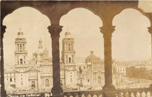 Mexico City Mexico 1951 RPPC Real Photo Postcard Mexico La Catedral Cathedral