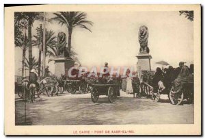 Old Postcard Cairo Pont De Kasr El Nile Egypt Egypt