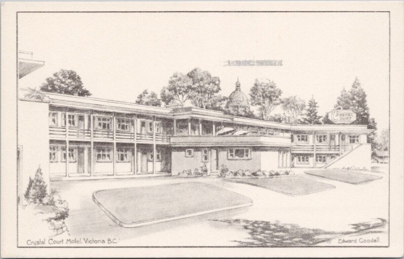Edward Goodall Crystal Court Motel Victoria BC Vancouver Island Postcard H36
