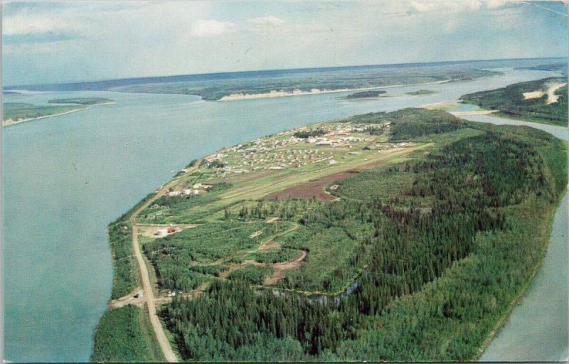 Fort Simpson NWT Northwest Territories Aerial View c1973 Postcard F81 