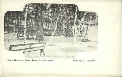 Forest Lake Palmer MA Picnic Grounds c1910 Postcard