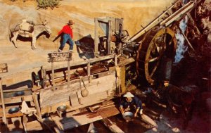 GOLD MINE Ghost Town KNOTT'S BERRY FARM Waterwheel c1950s Vintage Postcard