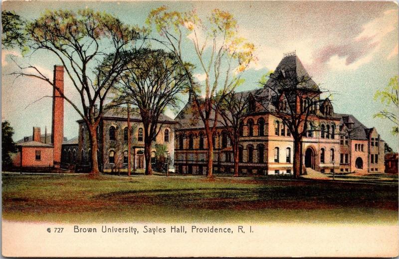 Brown University Sayles Hall Providence RI UDB Pre-1908 Postcard L06