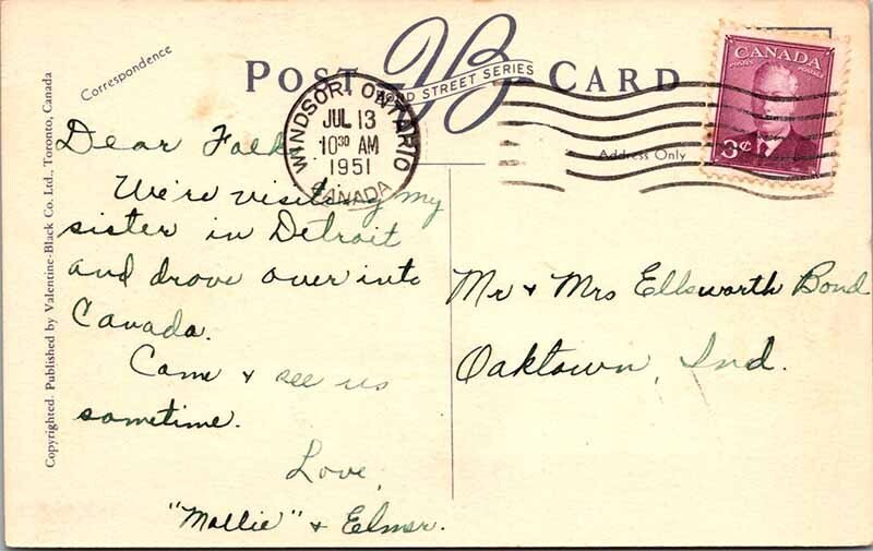 Postcard SCHOOL SCENE Windsor Ontario ON AL1624