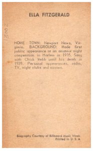 Ella Fitzgerald   Exhibit Card