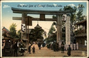 Osaka Japan Tennoji Temple West Gate Vintage Postcard